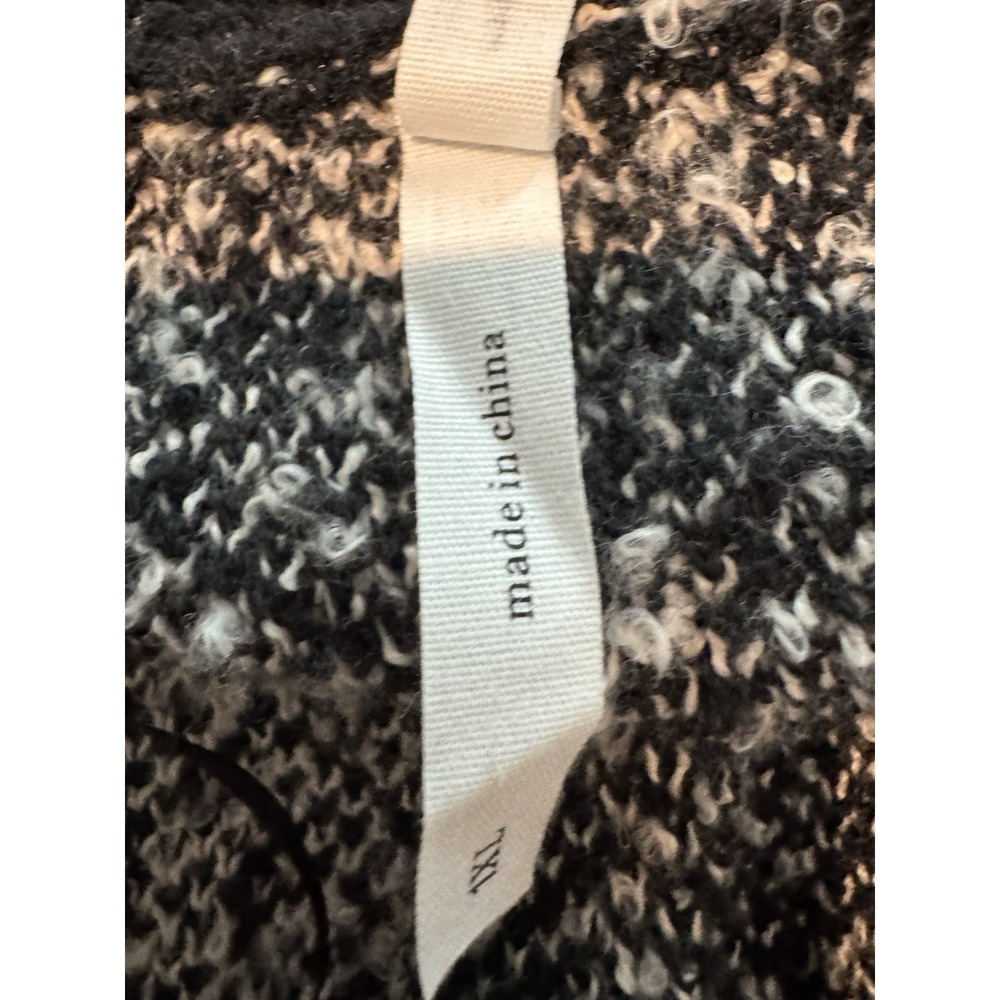 NWT Dreamers by Debut Buffalo Plaid Open Front Cardigan Sweater Black Cream 1XL - Picture 5 of 11